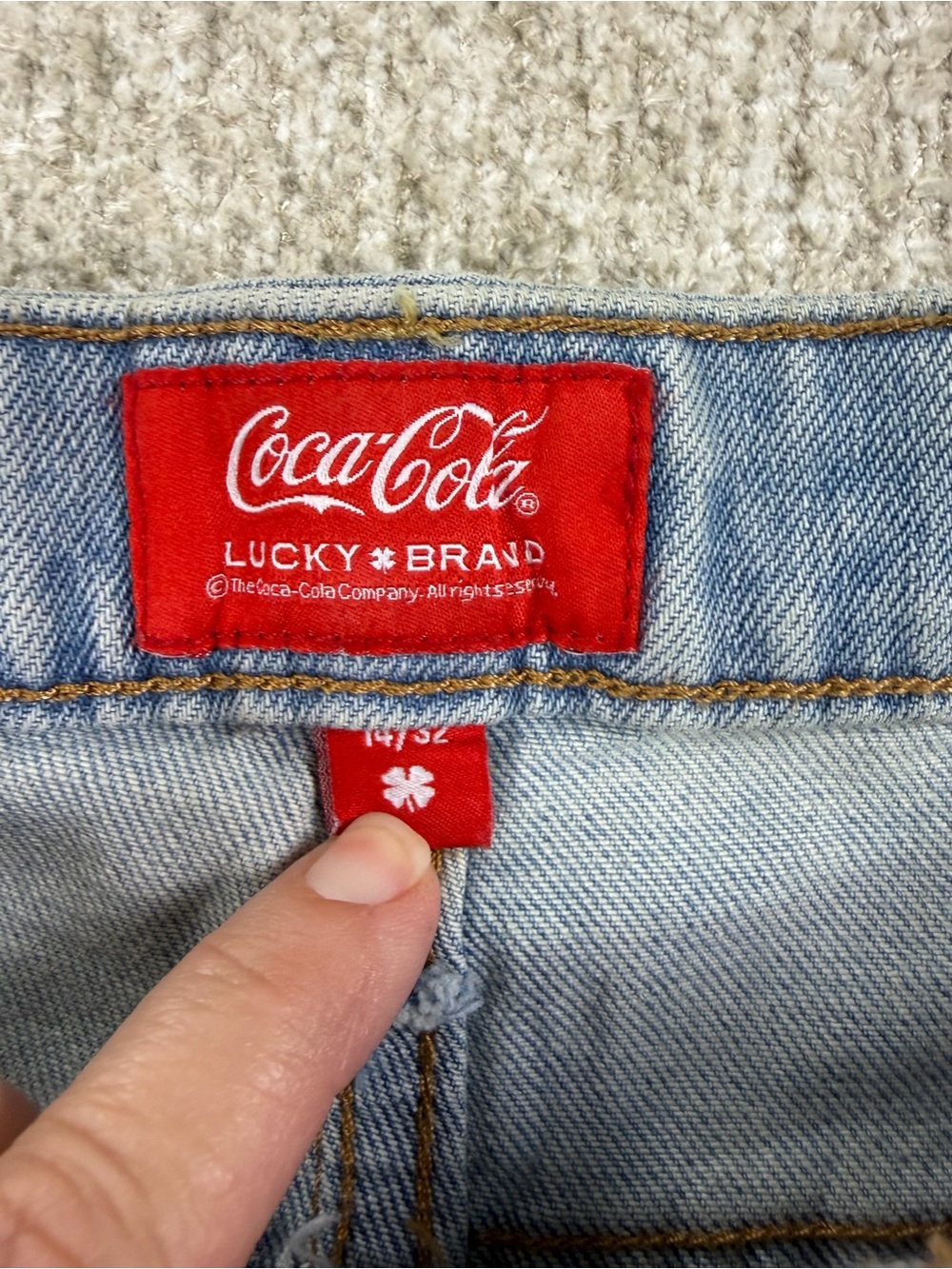 Lucky Brand Coca-Cola Denim Festival Cutoff Shorts Low Rise NWT - Picture 3 of 8